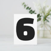 Nummer 6 sechs postkarte (Stehend Vorderseite)