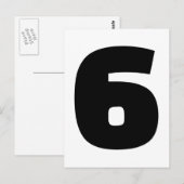 Nummer 6 sechs postkarte (Vorne/Hinten)