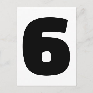 Nummer 6 sechs postkarte