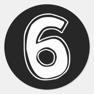Nummer 6 Sechs Sieben 6 7 Meme 67 Lustig 6. Geburt Runder Aufkleber