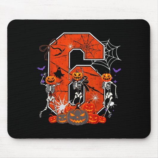 Nummer 6 Sechs Sieben Meme 6 7 Halloween Tanzender Mousepad (Vorne)