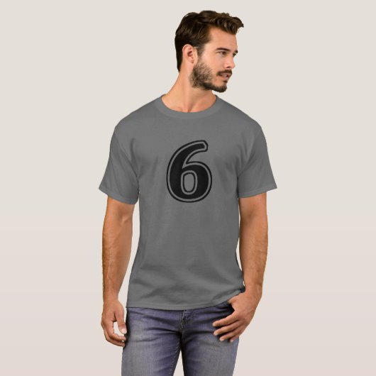 Nummer 6 Sechs Vorderseite T-Shirt (Vorne ganz)