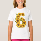 Nummer 6 Sonnenblumen Thema 6 Jahre Alte Kinder Mä T-Shirt (Vorderseite)