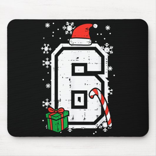 Nummer 6 Weihnachten 6 7 Xmas passend 67 Meme Männ Mousepad (Vorne)