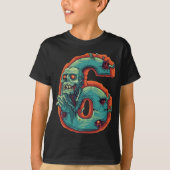 Nummer 6 Zombie Halloween 6-Jährige Kinder T-Shirt (Vorderseite)