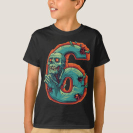 Nummer 6 Zombie Halloween 6-Jährige Kinder T-Shirt