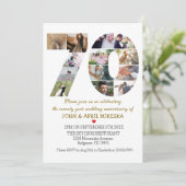 Nummer 70 Foto Hochzeit Jahrestag Einladung (Stehend Vorderseite)