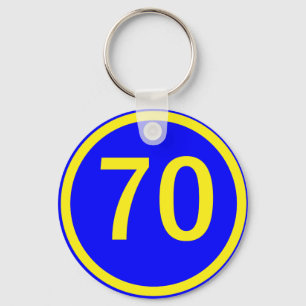 Nummer 70 in einem Kreis Schlüsselanhänger