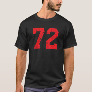 Nummer 72 Sports Jersey Red Distressed Vintag Lu T-Shirt