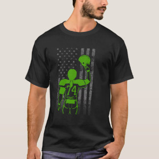 Nummer 74 Grüne Female Football Player Flag mit H T-Shirt
