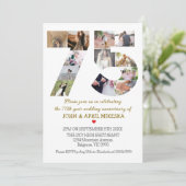 Nummer 75 Foto Hochzeit Jahrestag Einladung (Stehend Vorderseite)