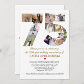 Nummer 75 Foto Hochzeit Jahrestag Einladung (Vorne/Hinten)
