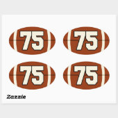 Nummer 75 Fußball-Aufkleber Ovaler Aufkleber (Blatt)