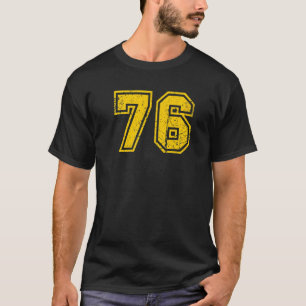 Nummer 76 Sports Jersey Uniform Fan Athlete Gelb T-Shirt