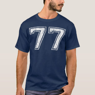 Nummer 77 Distressed Vintage Siebenundsiebzig Spor T-Shirt