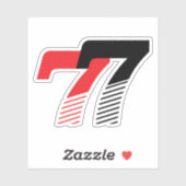 Nummer 77 Rot und Schwarz Aufkleber (Blatt)