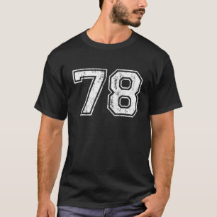 Nummer 78 Varsity Distressed Vintage Sportsteam P T-Shirt