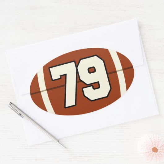 Nummer 79 Fußball-Aufkleber Ovaler Aufkleber (Umschlag)