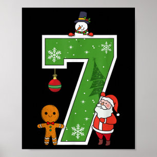 Nummer 7 67 Meme Paare Pyjamas Weihnachten passend Poster