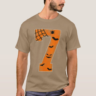 Nummer 7 7. Geburtstag Junge Sieben Halloween Froh T-Shirt