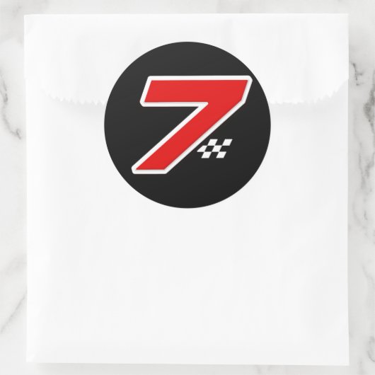 Nummer 7 - Aufkleber (Tasche)