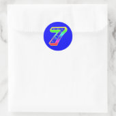 Nummer 7 Aufkleber zur Blume am Geburtstag (Tasche)