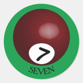 Nummer 7 Ball-Aufkleber für Pool Runder Aufkleber