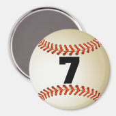 Nummer 7 Baseball Magnet (Vorderseite/Rückseite)