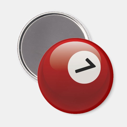 NUMMER 7 BILLIARDS BALL MAGNET (Vorderseite/Rückseite)