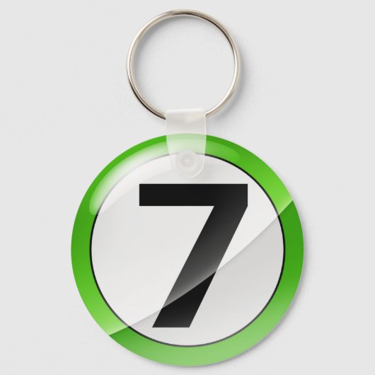 Nummer 7 der grünen Schlüsselkette Schlüsselanhänger (Vorderseite)