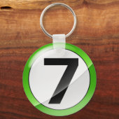 Nummer 7 der grünen Schlüsselkette Schlüsselanhänger (Vorderseite)