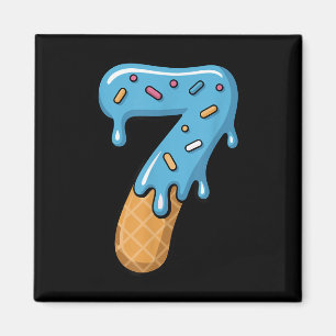 Nummer 7 Eiscreme-Tropf 67 Meme-Paar passend Ha Magnet