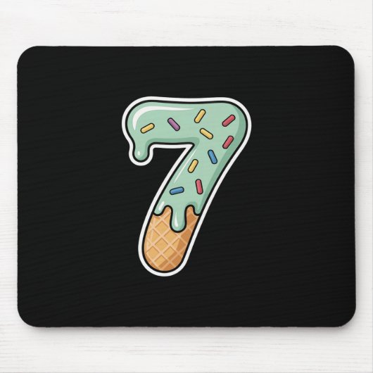 Nummer 7 Eiscreme-Tropf Sechs Sieben 67 Meme 7. Ge Mousepad (Vorne)