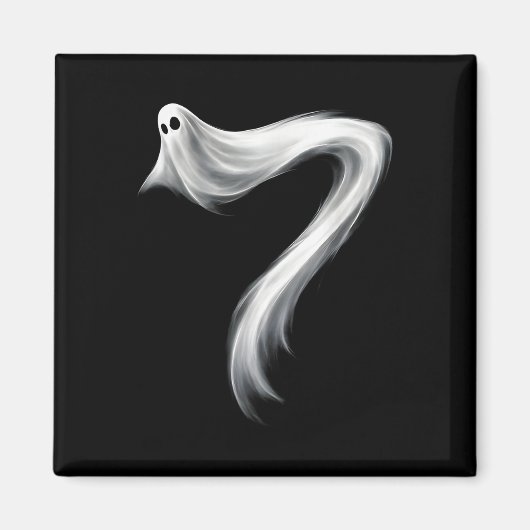 Nummer 7 Geist Lustig Sechs Sieben 67 Halloween Me Magnet (Vorne)