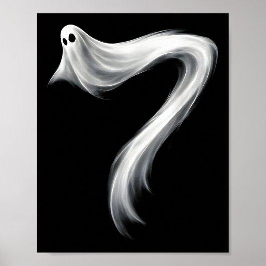 Nummer 7 Geist Lustiger Sechs Sieben 67 Halloween Poster (Vorne)