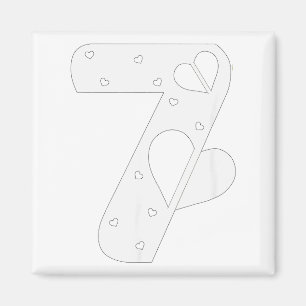 Nummer 7 Herzen Liebe 67 Paar passend Weihnachten  Magnet