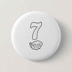 Nummer 7 Lustig 67 Sechs Sieben Meme Hände Paar Pa Button