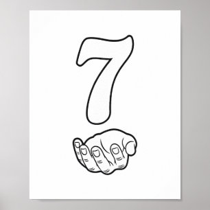 Nummer 7 Lustig 67 Sechs Sieben Meme Hände Paar Pa Poster