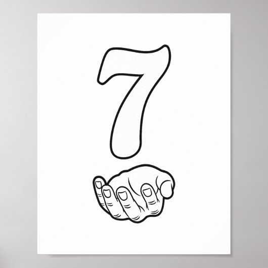 Nummer 7 Lustig 67 Sechs Sieben Meme Hände Paar Pa Poster (Vorne)