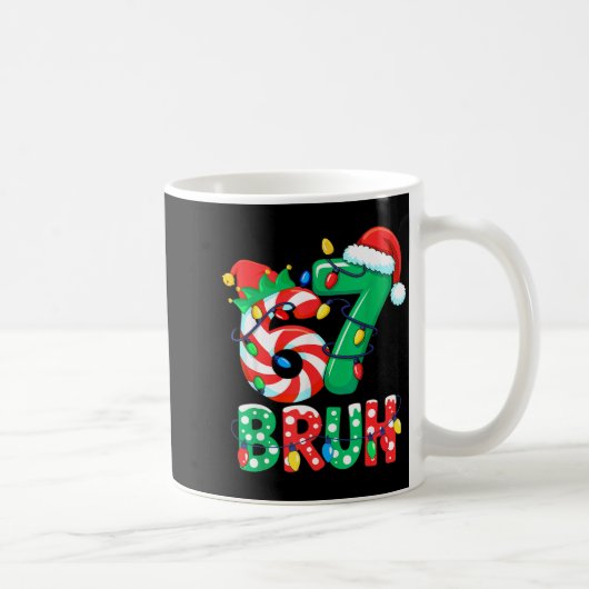 Nummer 7 Lustige Meme-Spruch 6 7 Sechs Sieben Weih Kaffeetasse (Rechts)