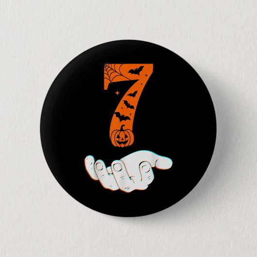 Nummer 7 Matching 67 Meme Halloween Kostüm Männer Button (Vorderseite)