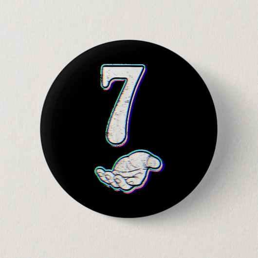 Nummer 7 Matching 67 Meme Halloween-Kostüm Männer Button (Vorderseite)