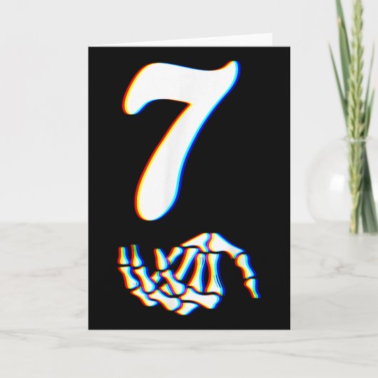 Nummer 7 Matching 67 Meme Skeletthand Halloween Karte (Vorderseite)