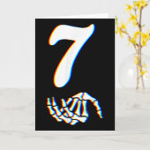 Nummer 7 Matching 67 Meme Skeletthand Halloween Karte (Gelbe Blume)