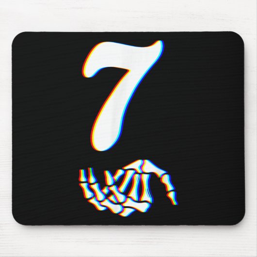 Nummer 7 Matching 67 Meme Skeletthand Halloween  Mousepad (Vorne)