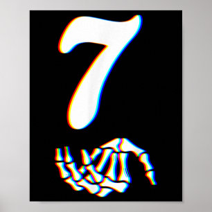 Nummer 7 Matching 67 Meme Skeletthand Halloween Poster