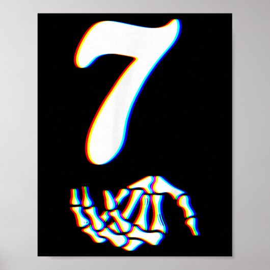 Nummer 7 Matching 67 Meme Skeletthand Halloween Poster (Vorne)
