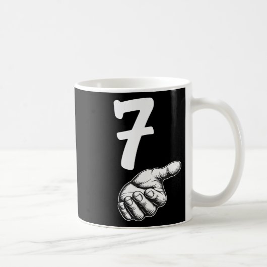 Nummer 7 Matching Duo 67 Meme Gen Alpha Slang Hall Kaffeetasse (Rechts)