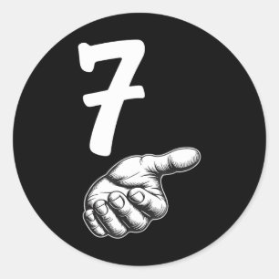 Nummer 7 Matching Duo 67 Meme Gen Alpha Slang Hall Runder Aufkleber