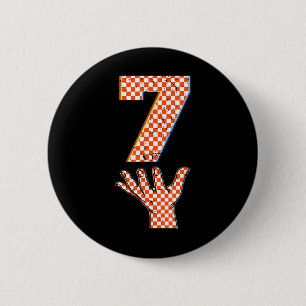 Nummer 7 passend 67 Meme Kariert Halloween Kostüm Button